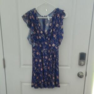 Xhilaration Blue Flutter Sleeve Sundress